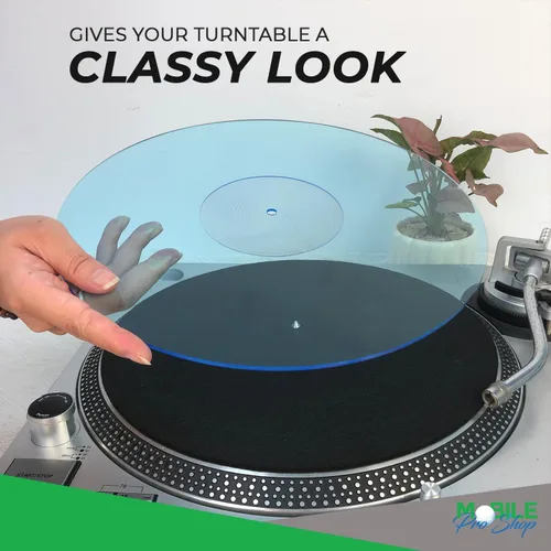 Vista 3 de Tapete acrílico para tocadiscos de vinilo para jugadores LP de 12 pulgadas, reduce el ruido y mejora la calidad del sonido y proporciona graves más