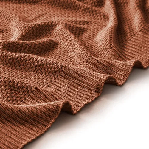 Vista 7 de Treely manta de punto de 100 % algodón, para sofá, silla, cama, decoración del hogar, manta de punto decorativa, suave y acogedora, 50 x 60 Marrón