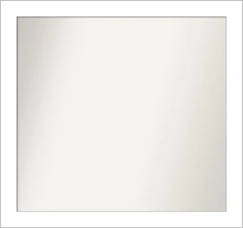 Vista 155 de Amanti Art Espejo de baño blanco para sobre el fregadero, 24 x 26 pulgadas, espejo rectangular blanco y blanco, marco de madera contemporáneo