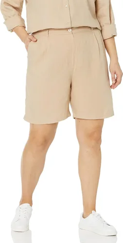Vista 4 de The Drop Women's Millie Loose-Fit Pleated Long Linen Walk Short