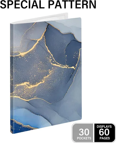 Vista 3 de Carpeta con fundas de plástico, carpeta con fundas de plástico, libros de presentación de 30 bolsillos 8.5x11 pulgadas, muestra 60 páginas, carpeta