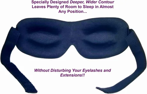 Vista 5 de Máscara de ojos para dormir contorneada 3D opaca suave cubierta de ojos con correa ajustable. Máscara de bloqueo de luz con contorno profundo que