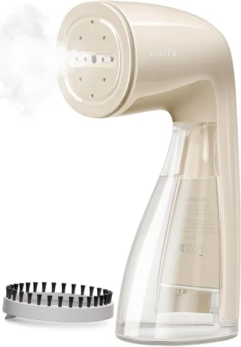 Vista 6 de HiLIFE Vaporizador para ropa, diseño portátil de mano, gran capacidad de 8.1 fl oz, 700 W, fuerte vapor penetrante, elimina las arrugas