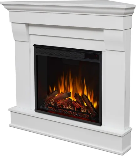 Vista 11 de Real Flame 5950E - Chimenea eléctrica esquinera Chateau, pequeña, color nogal oscuro.