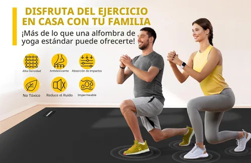 Vista 4 de CAMBIVO Alfombrillas de ejercicio grandes para entrenamiento en casa, 8 x 6 pies/7 x 5 pies/6 x 4 pies (0.276 in) extra gruesas para gimnasio