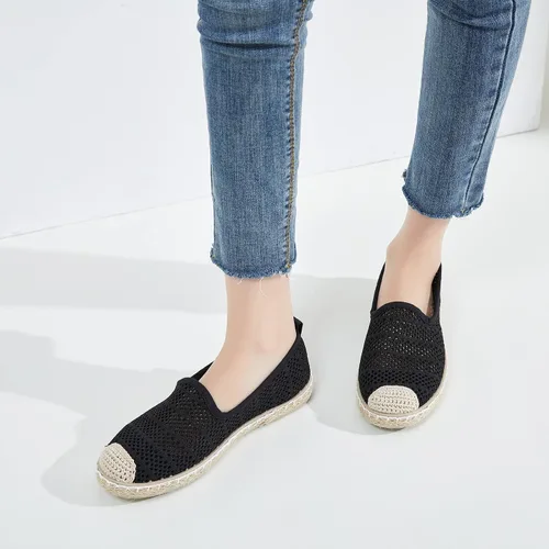Vista 8 de BABUDOG Zapatos planos de malla transpirable para mujer, mocasines suaves, mocasines blancos sin cordones