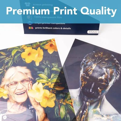 Vista 7 de OCTAGO Película transparente para inyección de tinta – Papel transparente para impresión de retroproyector y serigrafía, hojas gruesas