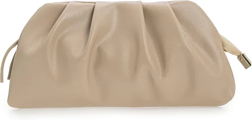 Vista 24 de CHARMING TAILOR Bolso tipo sobre elegante de cuero vegano suave con pliegues de PU para mujer Soft PU leather