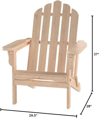 Vista 3 de Shine Company 4658N Marina II Adirondack - Silla plegable de madera para exteriores, para jardín, patio trasero, hoguera y cubierta, natural