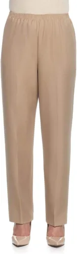 Vista 8 de Alfred Dunner Pantalones de poliéster con cintura elástica en todo el contorno talla petite - Estilo sin cremallera Negro