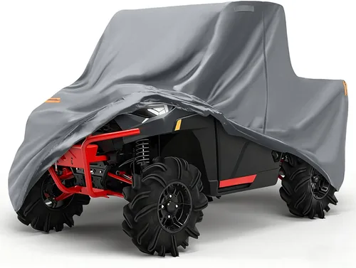 Vista 12 de Funda impermeable UTV compatible con Can-am Defender de 2 plazas, 6 capas para todo tipo de clima, con rejillas de ventilación, cremallera de puerta