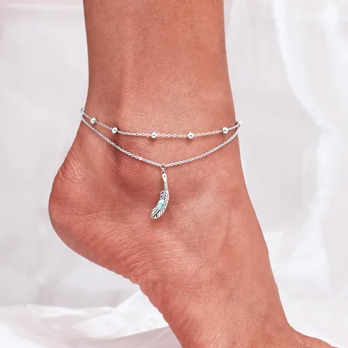 Vista 59 de CHIC & ARTSY Tobilleras de plata de ley S925 para mujer, pulsera de tobillo ajustable multicapa para playa, joyería de verano para mujer, de 10 a 11