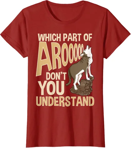 Vista 65 de What Part Of Aroooo Don't You Understand Husky - Camiseta para perro, Negro, S