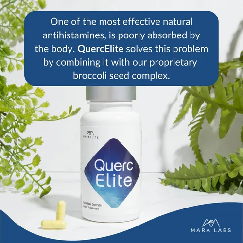 Vista 4 de Mara Labs QuercElite Quercetina biodisponible 350 mg de quercetina y 250 mg de complejo de semillas de brócoli 30 cápsulas veganas