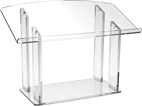 Vista 2 de ¡Artículo devuelto! FixtureDisplays® Mesa Acrílico Plexiglás Podio Púlpito Atril Lucite Transparente RTN1803-6-NPF