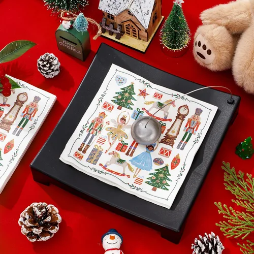 Vista 3 de AnyDesign Paquete de 80 servilletas de papel cascanueces desechables de acuarela cascanueces servilletas de Navidad decorativas para postres