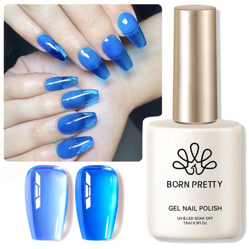 Vista 19 de Born Pretty - Esmalte de gel blanco lechoso, color blanco gelatina