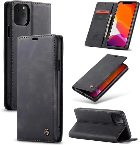 Vista 7 de SINIANL - Funda de piel con tapa a prueba de golpes para iPhone 11, color negro Funda plegable con tapa para Apple iPhone 11 2019 6.1 pulgadas