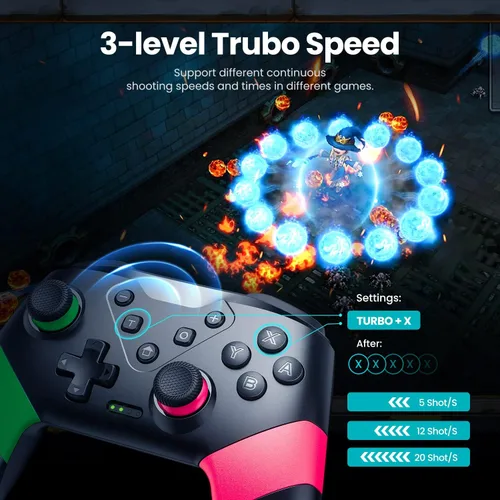 Vista 4 de VOYEE Controlador inalámbrico Pro con programación Turbo Motion Vibration Screenshot, controladores de movimiento actualizados compatibles