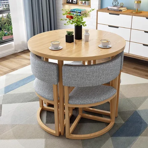 Vista 14 de YVYKFZD Round Conference Table, Small Office Reception Room Club Table, Business Conference Room Table and Chair, Simple Kitchen Dining Table Set