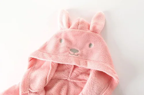 Vista 7 de Toalla de baño de forro polar para niños, pijamas suaves para niños, bata cálida, ropa de dormir de franela con capucha para niñas, pijamas