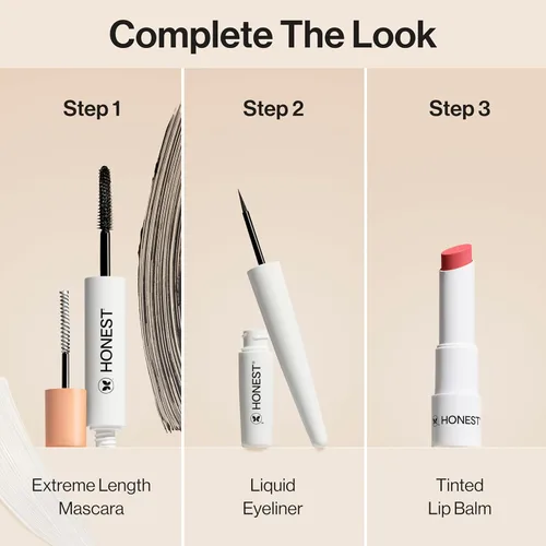 Vista 8 de Honest Beauty Extreme Length - Máscara voluminizadora limpia + paquete de delineador líquido vegano duradero Verificado por EWG + libre