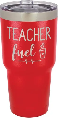 Vista 20 de TEACHER FUEL Vaso negro de 30 onzas con popote y tapa superior deslizante Taza de viaje de acero inoxidable Comparar con Yeti Rambler