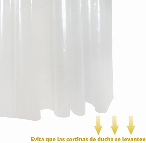 Vista 5 de YISURE No necesita gancho, forro de cortina de ducha medio transparente, 36