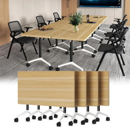 Vista 17 de 4 Pack Folding Conference Tables,47.2" Mobile Training Tables Morandi