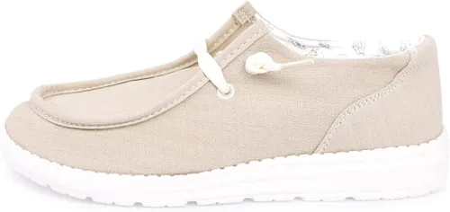 Vista 3 de Mocasines de lona para mujer, zapatos de moda, informales, planos, cómodos, para caminar