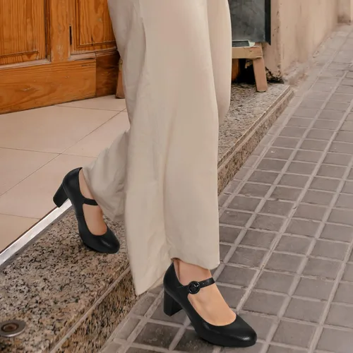 Vista 3 de IDIFU - Vestido de caramelo para mujer, zapatos Mary Jane, tacones de bloque bajo, punta redonda cerrada, oficina, trabajo, iglesia, boda, zapatos