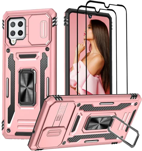Vista 10 de Jeylly Funda para Samsung Galaxy A42 5G con protector de pantalla de vidrio templado, resistente a los golpes, a prueba de caídas, duradera
