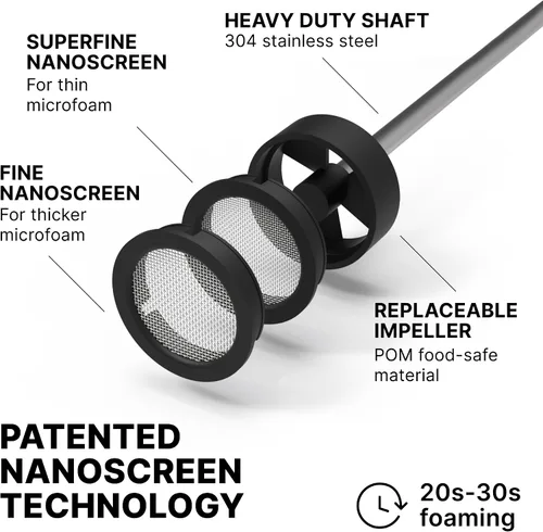 Vista 3 de Subminimal NanoFoamer V2 Performance Milk Foamer NUEVA edición modelo Impermeable, de doble velocidad, acero inoxidable Leche microespumada