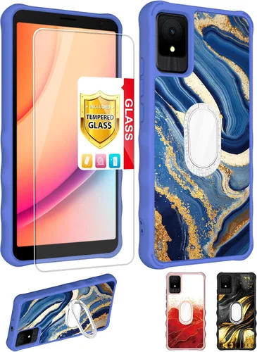 Vista 20 de Aroepurt Boost Mobile Celero 5G SC 2024 - Funda compatible con Boost Celero5G SC con protector de pantalla de vidrio templado, protección de grosor