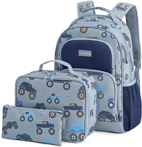 Vista 18 de mommore Juego de mochila para niños y niñas de 4 a 8 años A-dinosaurio