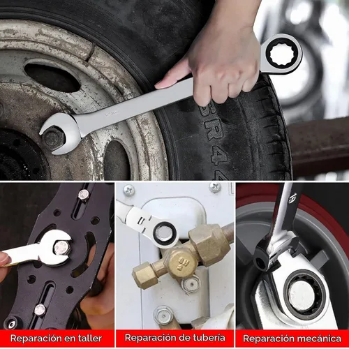 Vista 8 de WISEUP Llave de trinquete, llave CR-V de acero al cromo-vanadio de 0.315 in