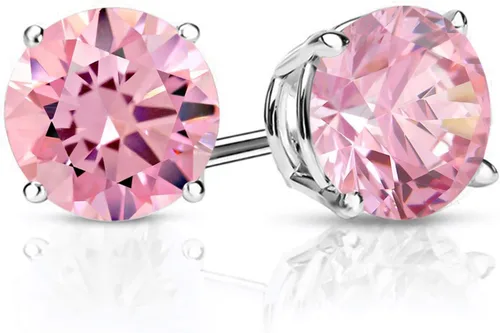 Vista 133 de Gem Stone King Aretes de plata de ley 925 con piedra natal redonda de 0.276 in para mujer