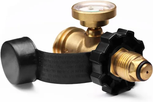 Vista 3 de DOZYANT Adaptador Universal de Tanque de Propano POL con Medidor – Convierte Válvula de Servicio de Tanque LP POL a QCC1 / Tipo 1, Conexión de Tipo