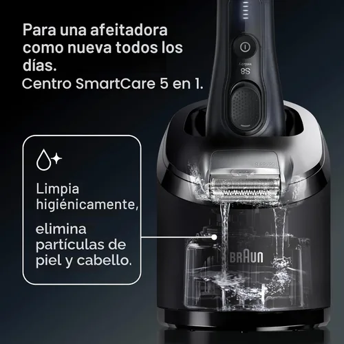 Vista 7 de Braun Series 8 8560cc Maquinilla de afeitar eléctrica para hombre, 4+1 elementos de afeitado y recortador de precisión para cabello largo, centro