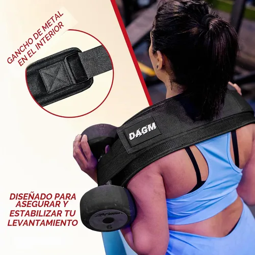 Vista 3 de DAGM Hip Thrust Belt for Dumbbells Heavy No Bruise. 500 lbs, Women & Men