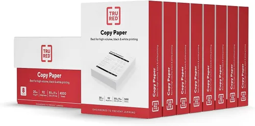 Vista 18 de Staples TRU RED - Papel para impresora de 8.5 x 11 pulgadas, diseñado para impresoras de alta velocidad, brillo 92, color blanco (500 hojas/resma)
