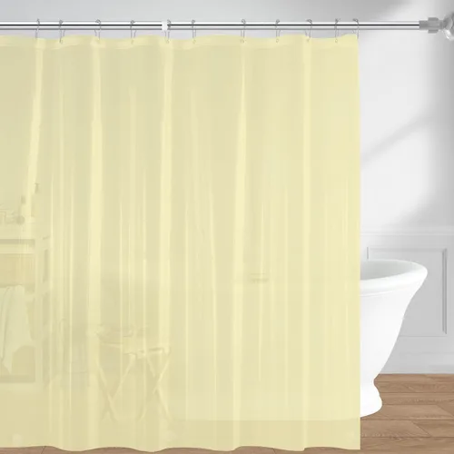 Vista 24 de Downluxe - Forro de cortina para regadera de 72x72 - PEVA transparente. Calibre 3, calibre 8, esmerilado ligero, impermeable, inodoro con orificios