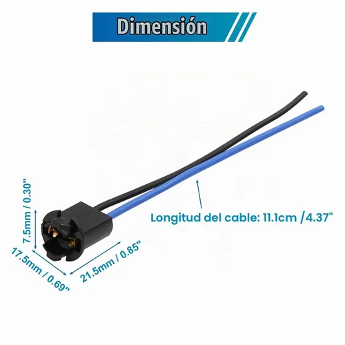 Vista 3 de uxcell 10 unids coche DC 12 V T10 168 194 cuña instrumento Dash bombilla giro base adaptador conector arnés de cable reemplazo universal