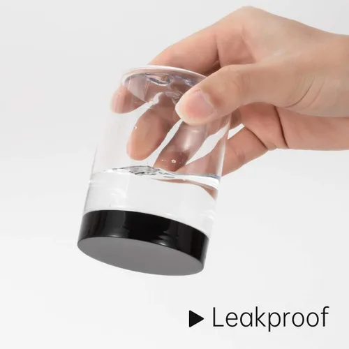 Vista 3 de 10 tarros de plástico con tapas, tarros de boca ancha de 10 onzas con tapas herméticas, recipientes vacíos transparentes con tapas, tarros