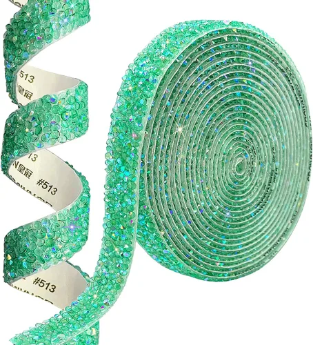 Vista 11 de Cinta autoadhesiva de resina negra con diamantes de imitación, 4 yardas, cinta de cristal brillante aplicable a bodas, cumpleaños, Navidad, fiestas
