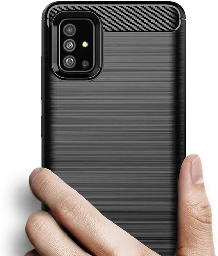 Vista 4 de Asuwish Funda compatible con Samsung Galaxy A51 4G y protector de pantalla de vidrio templado, accesorios de celda, fundas de silicona TPU suave