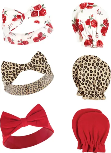 Vista 53 de Hudson Baby Conjunto de diadema de algodón y manoplas para rascar para bebé