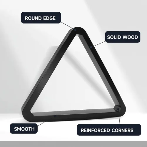 Vista 2 de GSE Deluxe Solid Wood 8-Ball Triangle / 9-Ball Diamond Pool Ball Racks Negro