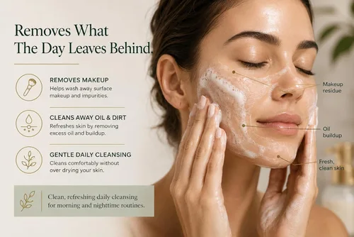 Vista 2 de EARTHEN - Limpiador facial diario sin sulfato para mujeres y hombres, limpiador facial vegano suave para pieles sensibles, elimina el maquillaje