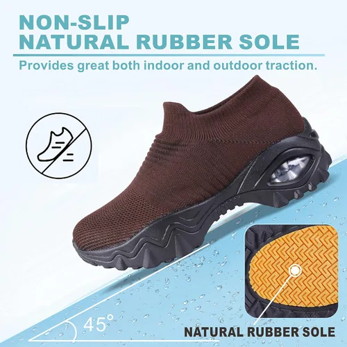 Vista 2 de ENOSKY Zapatos anchos para mujer, zapatos antideslizantes para mujer, zapatos de soporte de arco para mujer, zapatos deportivos hipersuaves